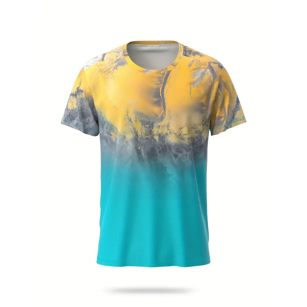 Badminton China - Fitness T-Shirt Schnelltrocknend Sport Kurzarm Farbverlauf